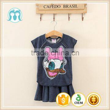 clothing sets for kids 1-5 Y garment cheap price navy colour wholesale 5pieces girl