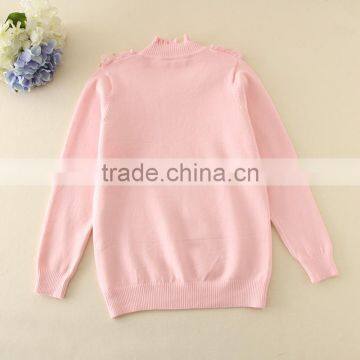 Girls Sweaters 2017 Spring Pink Turtleneck Clothes Woolen Sweater Designs for Children Sweater Designs for Kids Machine Knitted photo-2