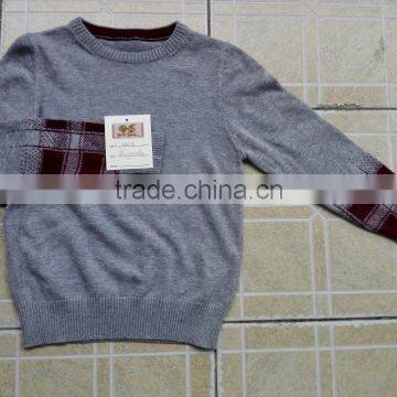 OEM 100% Cotton Jacquard Pattern Knitted Boys Sweaters