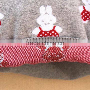 Sale Custom Sweet Rabbit Embroidered Kids Knitted Jumpers