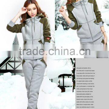 2017 Casual Fleece Top Design Tracksuit Wholesale Heavyweight Women Winter Tracksuit photo-2