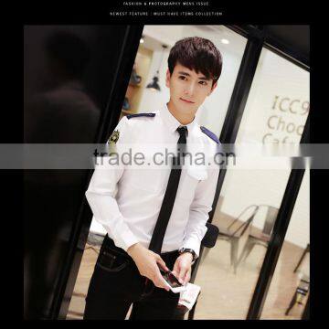 Juqian Cheap Fashion High Class OEM Cotton Man Airline Pilot Uniform Shirt Long Sleeve White Pilot Uniform Shirts Wholesale photo-6