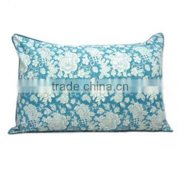 Floral Canvas Deep Sea Hand Block Printed Pillow Cover photo-2
