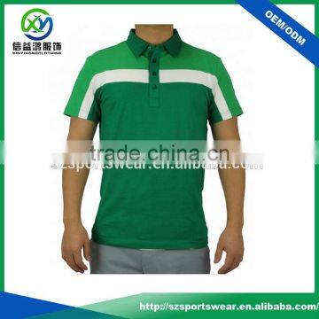 Green color slim fit mens performance golf polo shirts with custom logo
