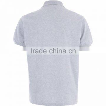 Blank Design Grey Short Sleeve Chest Pocket Pique Polo Shirt Men photo-2