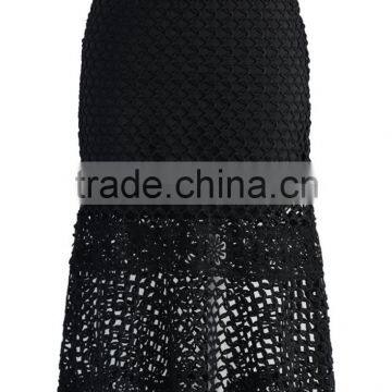 2016 Guangzhou Shandao New Design Summer Hot Selling Women Party Wear Black Slim Fit Lace Long Skirt Models photo-2