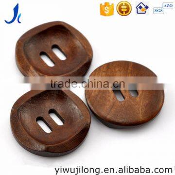 Flat circular 30 mm hole wooden buttons