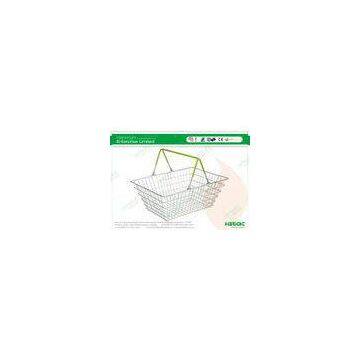 Large Bright Steel Wire Double Handle Supermarket Shopping Baskets