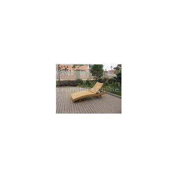 Metal Frame And Orange Wicker Rattan Sun Lounger For Beach