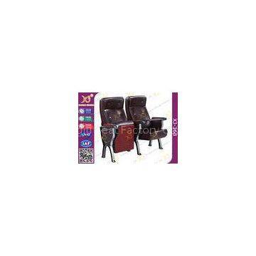 Custom PU Leather Back Auditorium Theatre Seating Chairs With Tablet Arm