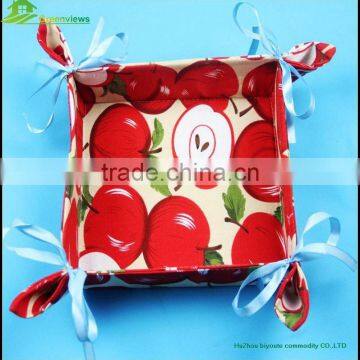Vegetable Fruit Foldable Polyester Washing Basket Draining Strainer Basket Colorful Paper String Storage Basket Box