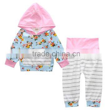 0-3T hoodie baby clothes clothing set floral pattern for summer M7041223