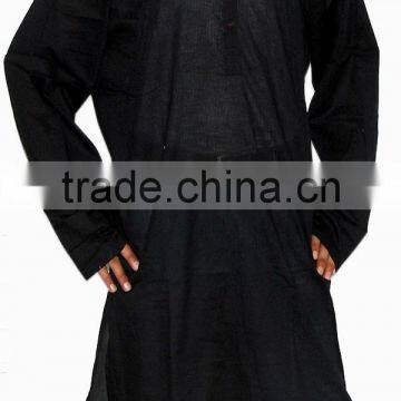 Men's Long Kurtas Muslim Kurta Black Long Kurtas Collection