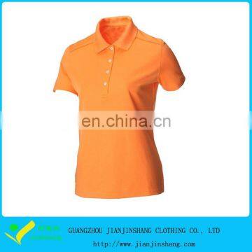 Orange Color 100% Polyester Pique Slim Fit Polo Shirts For Yough Lady