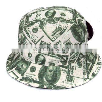 Bucket hat Boonie cap Money Bill pattern Fishing Hunting Hiking Outdoor Green Bucket Hats