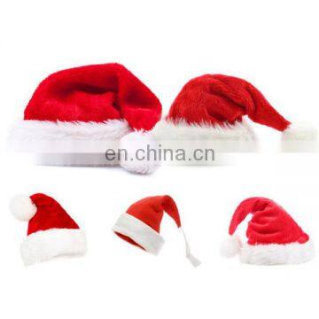 Soft winter christmas plush hat luxuly christmas plush santa hats caps children white santa hats for snow day