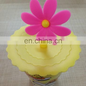 Silicone Leakproof Coffee Flower Lid Cap Airtight Sealed Cup Cover