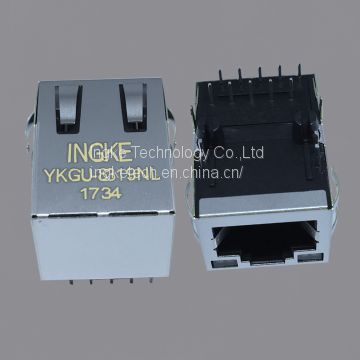 7499111447 YKGU-8319NL Through Hole 10/100/1000 Base-T, AutoMDIX RJ45 Jacks with Integrated Magnetics