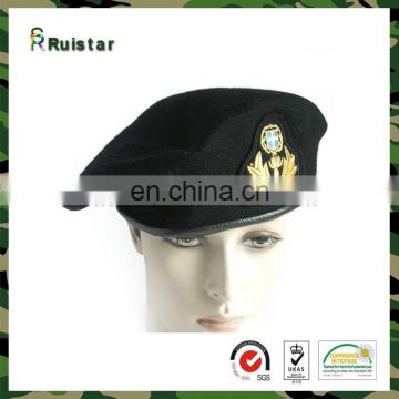 Custom Military Wool beret cap with embroidered emblem