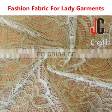 AL004 shaoxing JC nylon spun elastic lace trim fabric wholesale tulle lace fabric