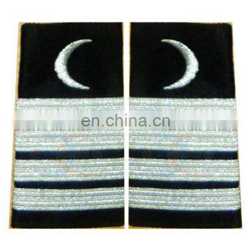 Cruise Service, silver moon and 4 stripes soft epaulet, Shoulder Rank Slider, Navy Shoulder Slider, Shoulder strap