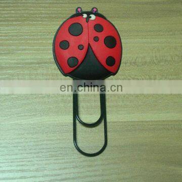 Lovely ladybird design pvc book marker paper clip