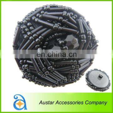 Wholesale handmade button with beads covered accessories for ring