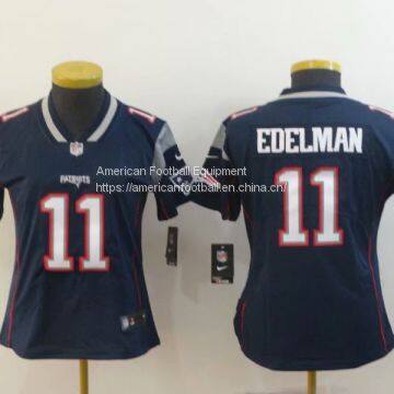 New England Patriots #11 Edelman Women Blue Jersey