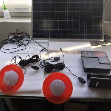 Mini 12W Solar Generator Home Solar Power Systems With 3 Lights FM Radio and Mobile Phone Charging photo-2
