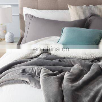 Polar Thermal Insulation Sofa Fleece Sherpa Blanket With Brand