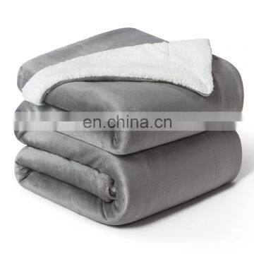 Polar Thermal Insulation Sofa Fleece Sherpa Blanket With Brand