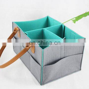 Factory Direct Blue Inner Baby Nursery Felt Diaper Caddy photo-4