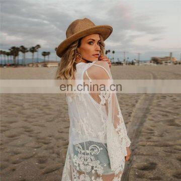 2019 New Women Chiffon Kimono Lace Loose Cardigan Bikini Cover Up Wrap Beachwear Beach Dress Beach Cover Up Pareo Robe De Plage photo-6