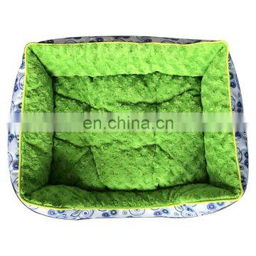 Printed Green dog bed with Cushion pet bed sofa for dog