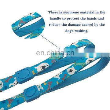 fashionable design blue color buffer dog leash no-choke leash