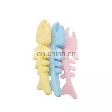 NEW design fish bone shape pet dog chew toy with three colors to choose