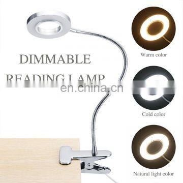 DDP Terms High Quality USB Power Led Desk Lamp Foldable Clip on Bedside Reading Night Light Dimmable LED Table Lamp photo-3