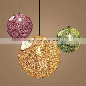 Home Energy Saving Woven Round Colorful Decor Led Pendant Light