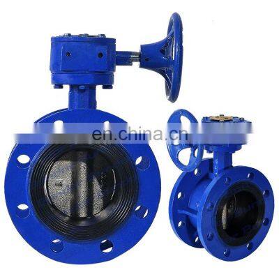 Bundor CF8M disc EPDM seat worm gear actuator double flange butterfly valve