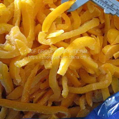 Frozen  IQF frozen yellow pepper strips