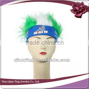 World Cup sports invisible fans short hair wigs with headband