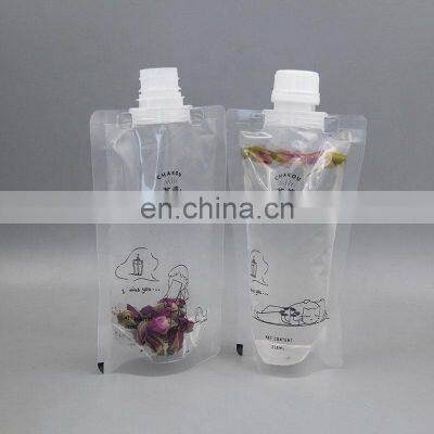 Custom Print Juice Pouch Plastic Drink Bag With Spout