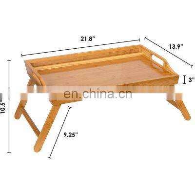 Natural Bamboo Media Bed Folding Tray With Phone Holder Fits up to 17.3 Inch Laptops and Most Tablets photo-5