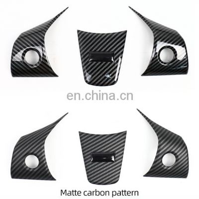 Car Steering Sticker Decal Decoration Decor Protect Model Y Steering Wheel Cover Carbon Fiber Interior Mouldings