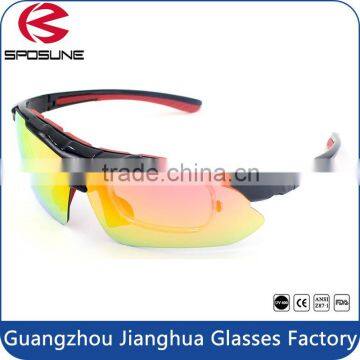 High end polycarbonate lens filp up sun glasses with myopia frame insert