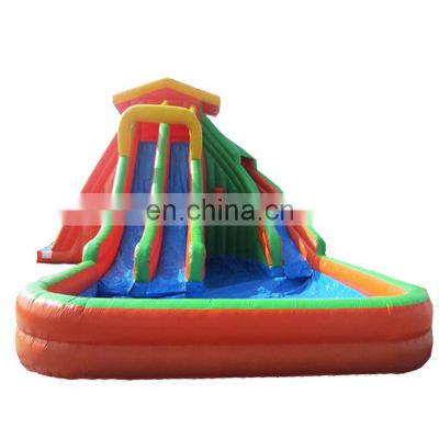 Amusement outdoor park big inflatable water slide clearance with two slides