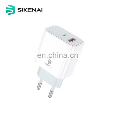 Sikenai Quick Charge QC 3.0 Charger 18W USB Type C EU Plug PD Fast Charger for iPhone  X 11 12