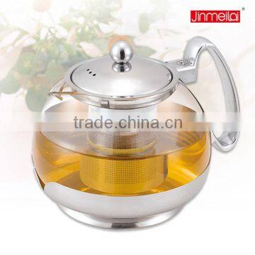 750ml glass teapot,glass teapot with stainless iron,teapot with filter