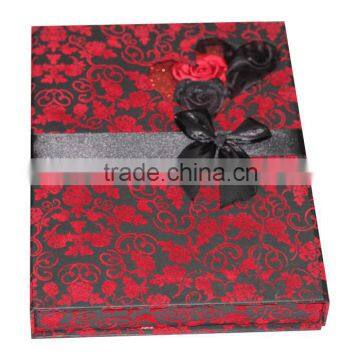 2016 Luxury Black and Red Flocked Wedding Invitation Box