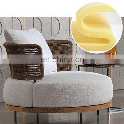 Patio Wood and Cane Teak Sectional Patio Garden Furniture Sofa Set Outdoor photo-5